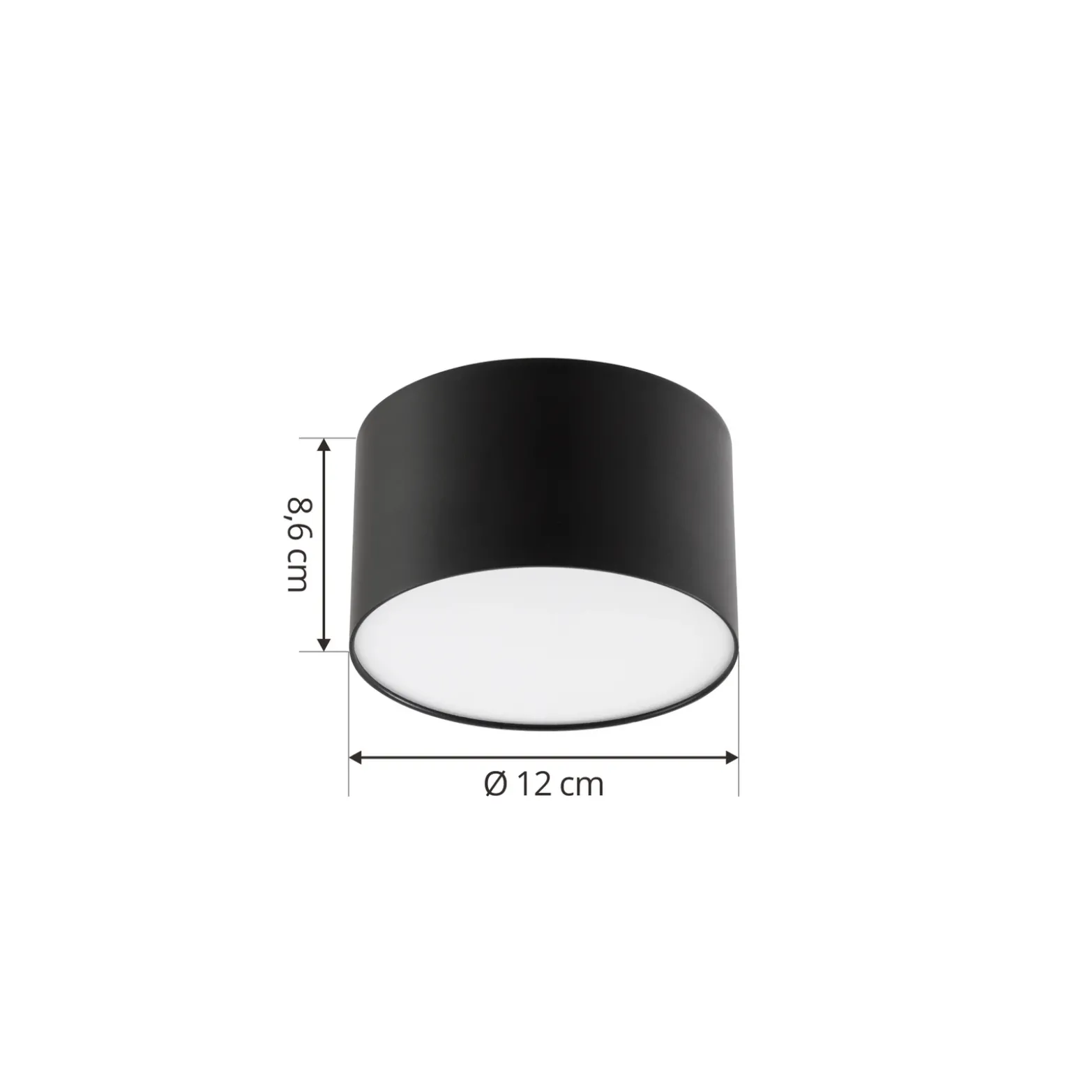 Foco LED Lindby Nivoria, 11 x 7 cm, negro, metal