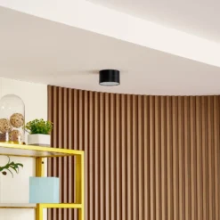 Foco LED Lindby Nivoria, 11 x 7 cm, negro, metal