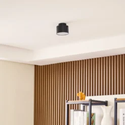 Foco LED Lindby Nivoria, 11 x 9 cm, negro, metal