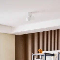 Foco LED Nivoria de Lindby, Ø 14 cm, blanco, orientable