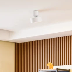 Foco LED Nivoria de Lindby, Ø 14 cm, blanco, orientable
