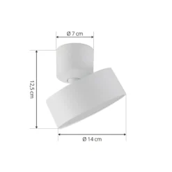 Foco LED Nivoria de Lindby, Ø 14 cm, blanco, orientable