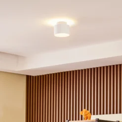 Foco LED Nivoria de Lindby, Ø 11 cm, 15 W, blanco, metal