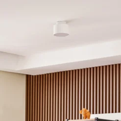 Foco LED Nivoria de Lindby, Ø 11 cm, 15 W, blanco, metal