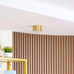 Foco LED Nivoria de Lindby, Ø11 cm, 9 W, dorado, metal