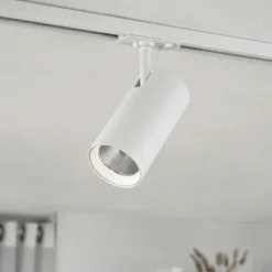 Foco LED para rieles Lindby Linaro, blanco, Ø 7 cm, aluminio, CCT