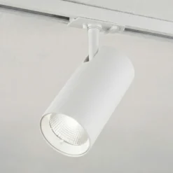 Foco LED para rieles Lindby Linaro, blanco, Ø 7 cm, aluminio, CCT
