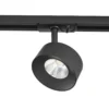 Foco LED para rieles Lindby Linaro, negro, Ø 9,5 cm, 3000 K