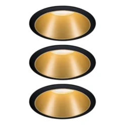 Foco LED Paulmann Cole, dorado-negro, juego de 3