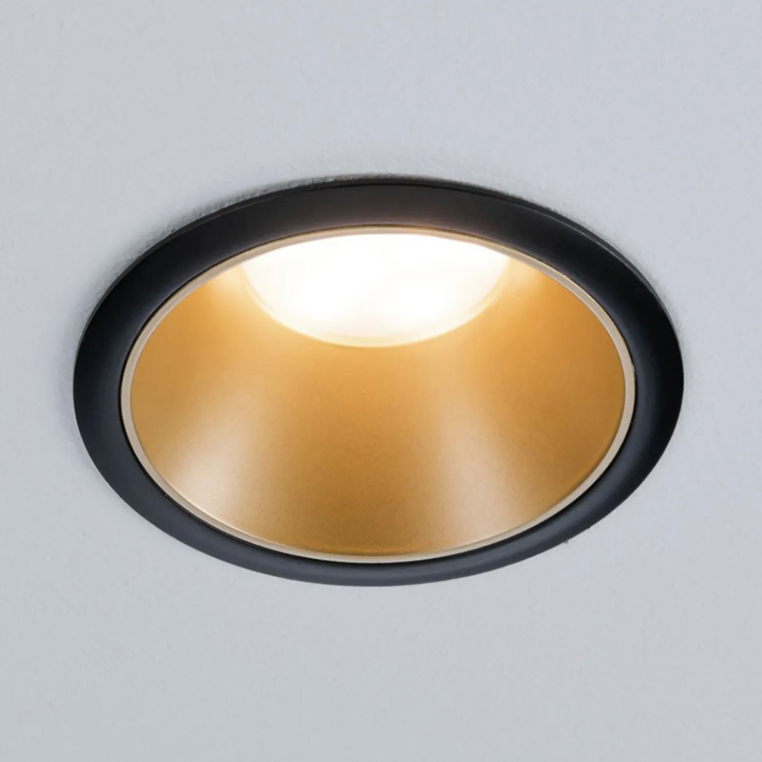 Foco LED Paulmann Cole, dorado-negro, juego de 3