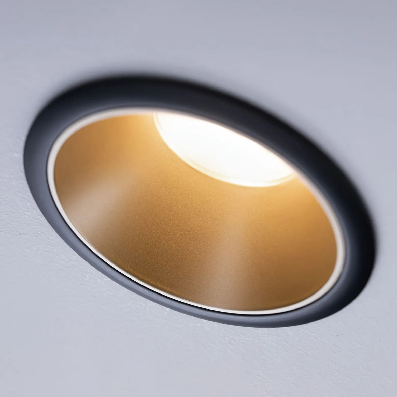 Foco LED Paulmann Cole, dorado-negro, juego de 3