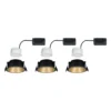 Foco LED Paulmann Cole, dorado-negro, juego de 3