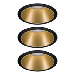 Foco LED Paulmann Cole, dorado-negro, juego de 3