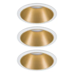 Foco LED Paulmann Cole, dorado-blanco, juego de 3