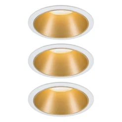 Foco LED Paulmann Cole, dorado-blanco, juego de 3
