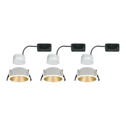 Foco LED Paulmann Cole, dorado-blanco, juego de 3