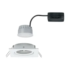 Foco LED Paulmann Nova Coin, angular, atenuable, blanco mate, 2700 K