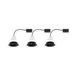 Foco LED Paulmann Nova Coin, juego de 3, negro, orientable, 2700 K