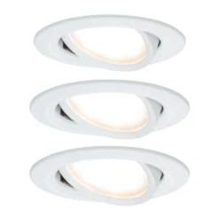 Foco LED Paulmann Nova Coin, juego de 3, blanco, orientable, 2700 K