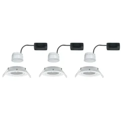 Foco LED Paulmann Nova Coin, juego de 3, blanco, orientable, 2700 K