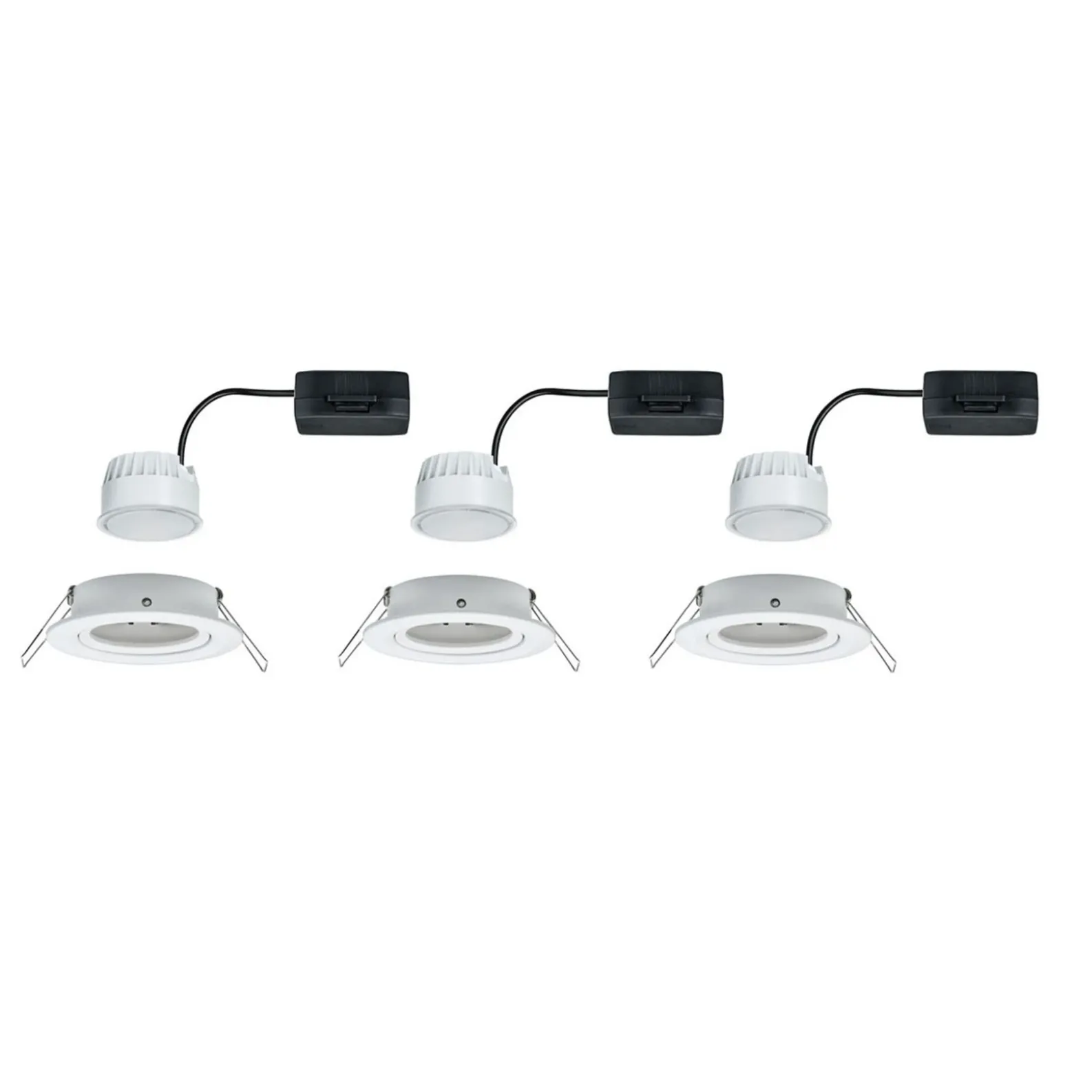 Foco LED Paulmann Nova Coin, juego de 3, blanco, orientable, 2700 K