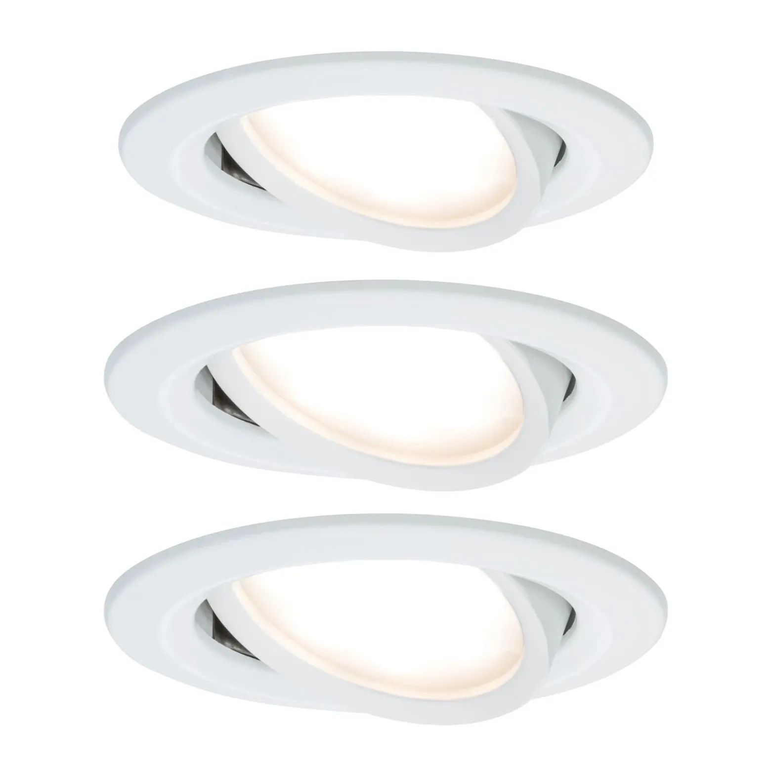 Foco LED Paulmann Nova Coin, juego de 3, blanco, orientable, 2700 K