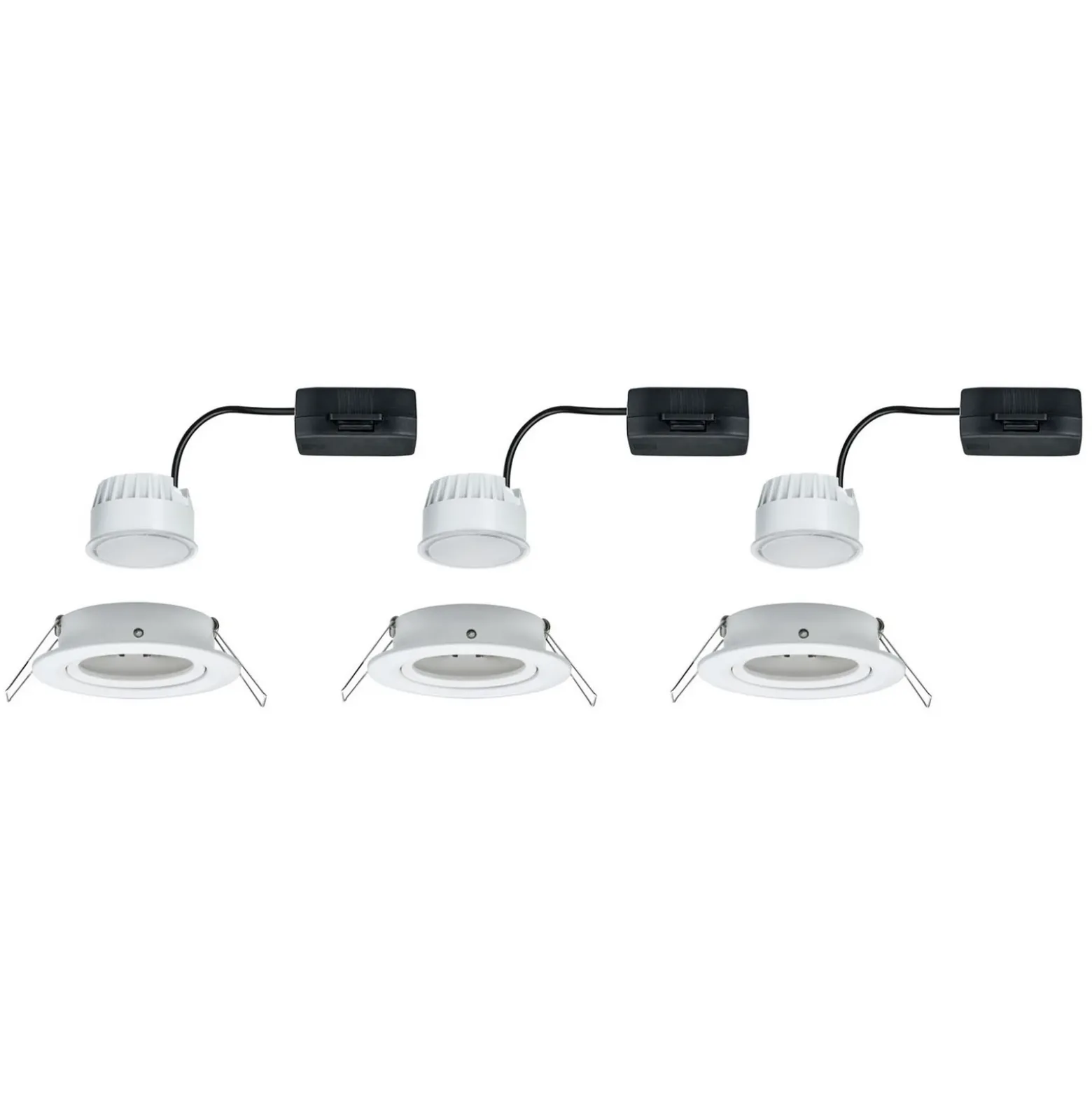 Foco LED Paulmann Nova Coin, juego de 3, aluminio, orientable, 2700 K