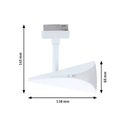 Foco LED Paulmann URail Alejandro, blanco señal, 3000 K, atenuable.