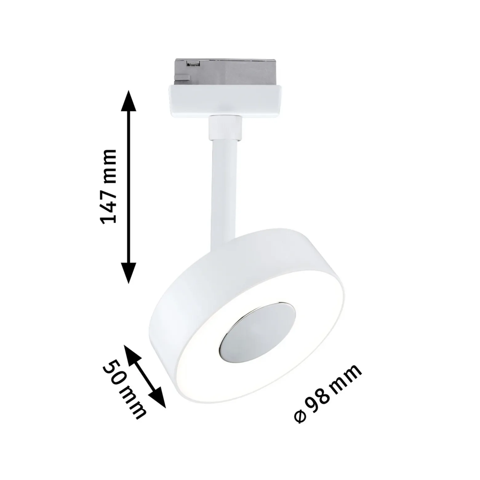 Foco LED Paulmann URail Circle, regulable en 3 pasos, 3000 K, blanco señal