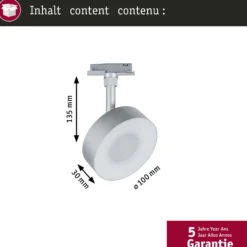 Foco LED Paulmann URail Circle, cromo mate, CCT, atenuable