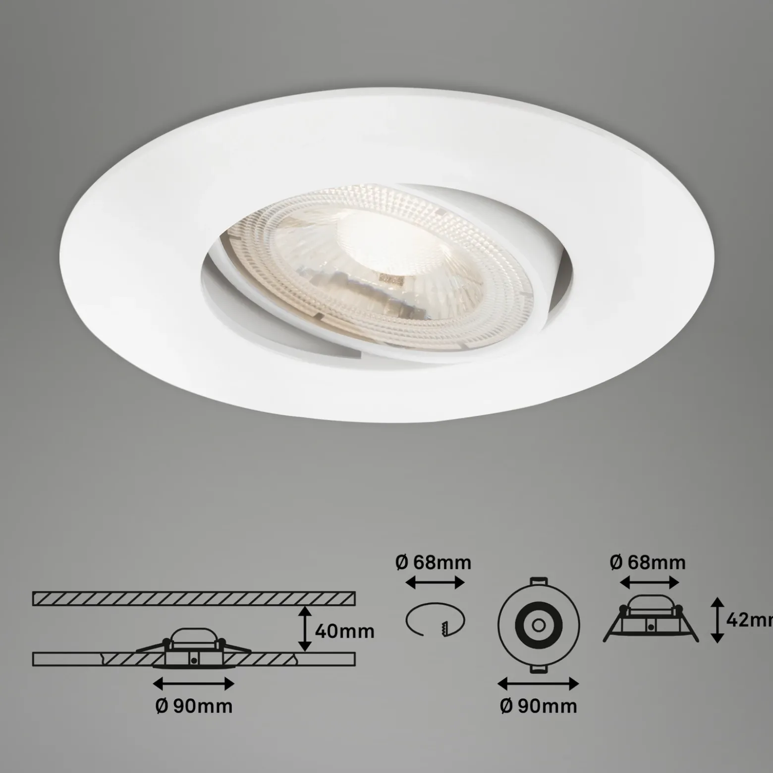Foco LED 7602 3 ud IP65 3.000 K blanco