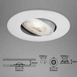 Foco LED 7602 3 ud IP65 3.000 K cromo mate