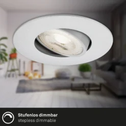 Foco LED 7602 3 ud IP65 3.000 K cromo mate