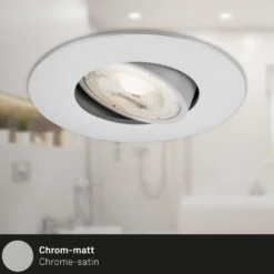 Foco LED 7602 3 ud IP65 3.000 K cromo mate