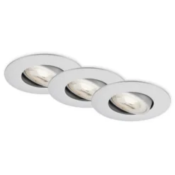 Foco LED 7602 3 ud IP65 3.000 K cromo mate