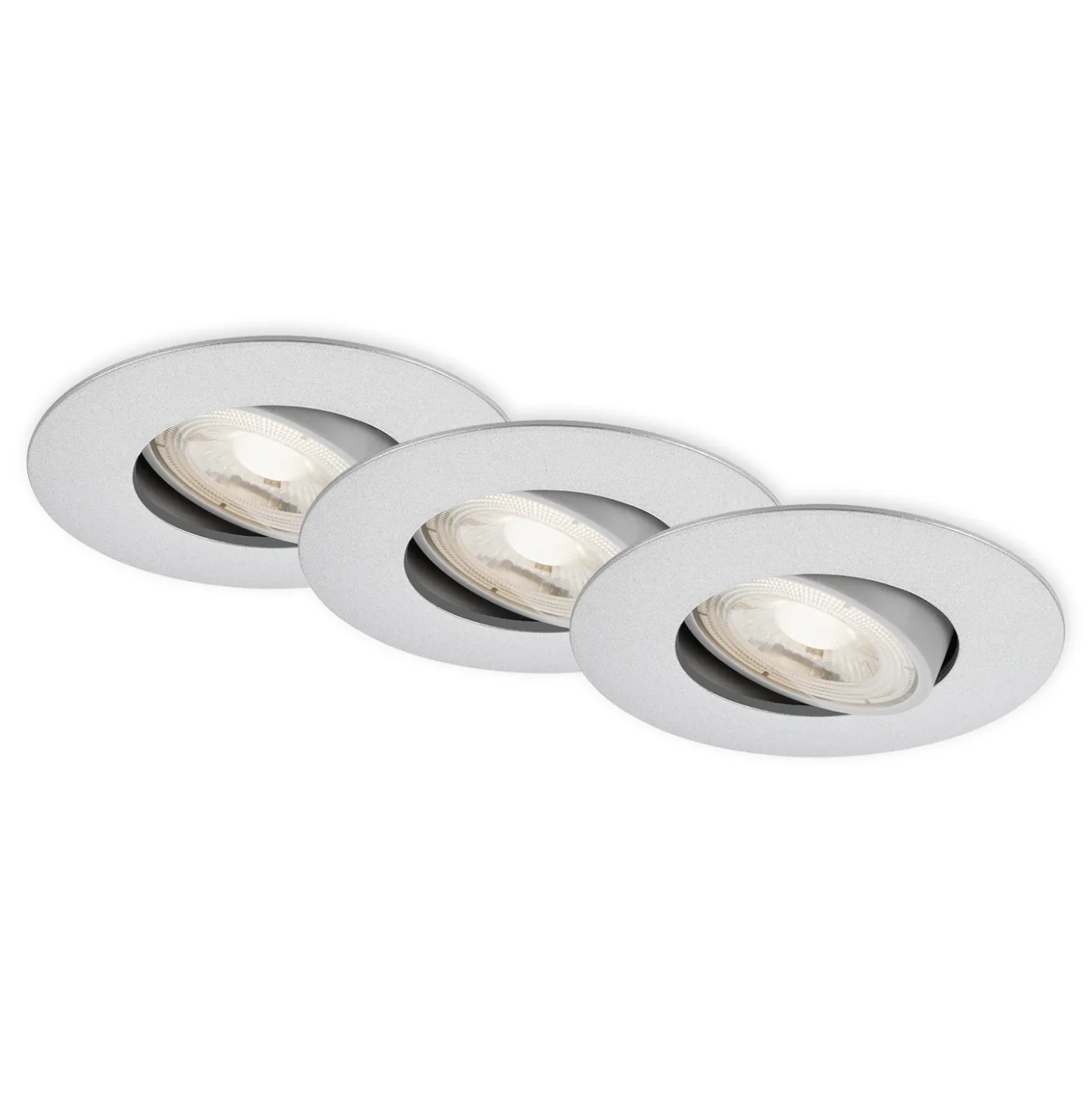 Foco LED 7602 3 ud IP65 3.000 K cromo mate