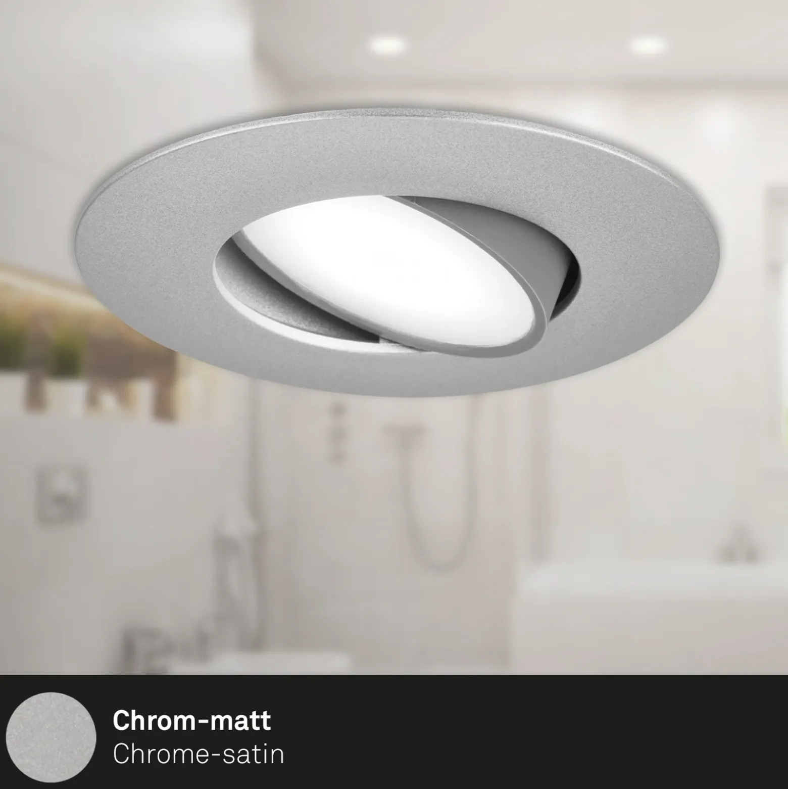 Foco LED 7597 3 ud IP65 4.000 K cromo mate