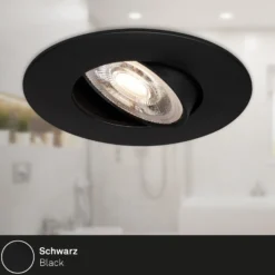 Foco LED 7602 3 ud IP65 3.000 K negro