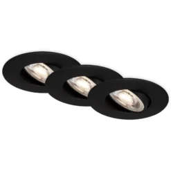 Foco LED 7602 3 ud IP65 3.000 K negro