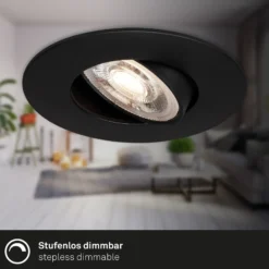 Foco LED 7602 3 ud IP65 3.000 K negro
