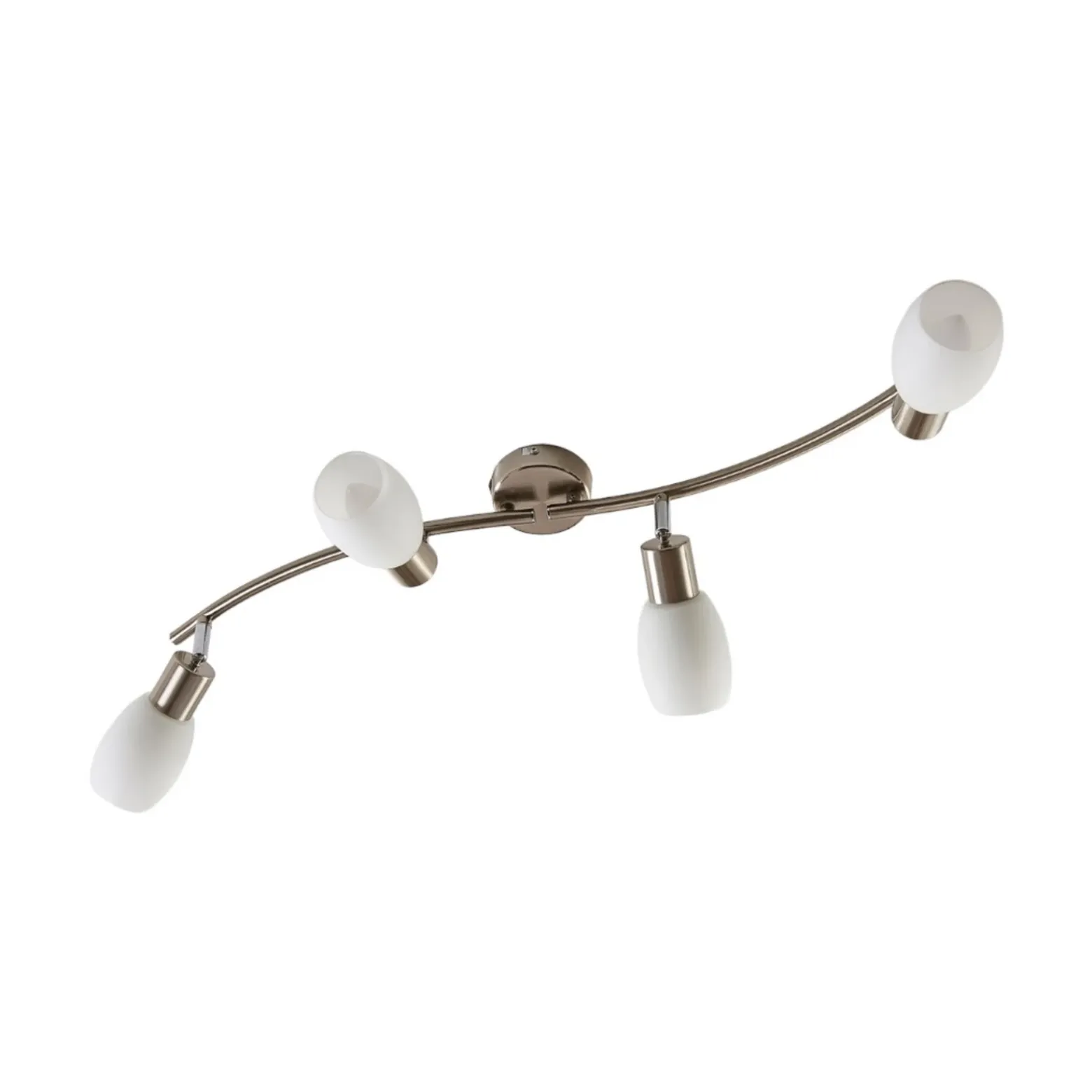 Foco Lindby Arda, 70 cm, 4 luces, níquel, cristal, E14