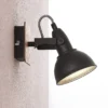 Foco Lindby Aylis, altura 14 cm, negro, madera, E14