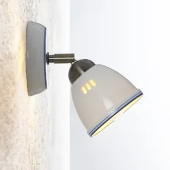 Foco Lindby Eneas, altura 16 cm, blanco, 1 luz, cerámica