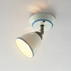 Foco Lindby Eneas, altura 16 cm, blanco, 1 luz, cerámica