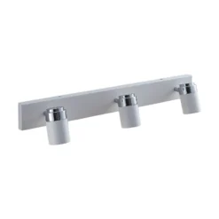 Foco Lindby Kardo, 3 luces, blanco, metal, IP44