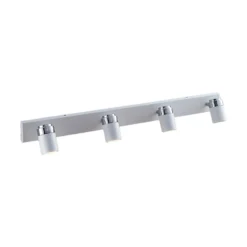 Foco Lindby Kardo, 4 luces, blanco, metal, IP44