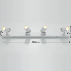 Foco Lindby Kardo, 4 luces, blanco, metal, IP44