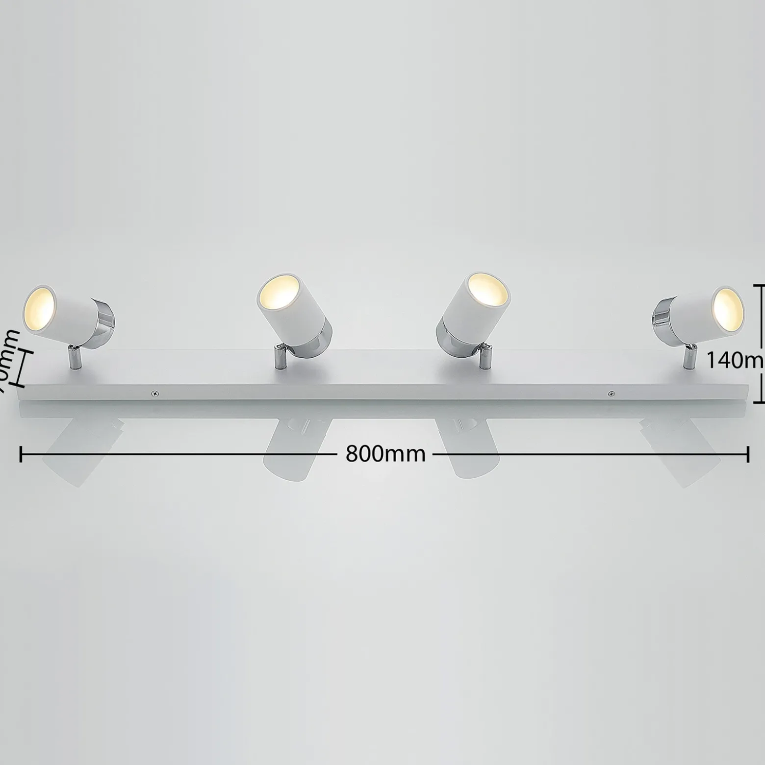 Foco Lindby Kardo, 4 luces, blanco, metal, IP44