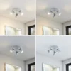 Foco Lindby Kardo, redondo, 3 luces, blanco, metal, IP44