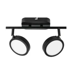 Foco Lindby Neros, negro, 2 luces, 31,5 cm, CCT, hierro